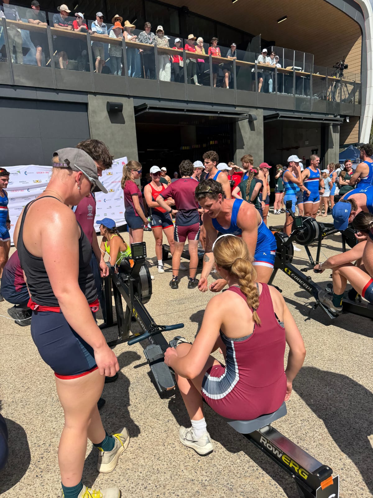 Golden Oar x AIRC25 mixed erg relay in full flow at Black Mountain Peninsula